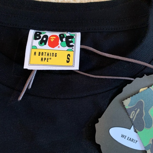 Bape A Bathing Ape Double Sided Ape Black Tee - Picture 3 of 5